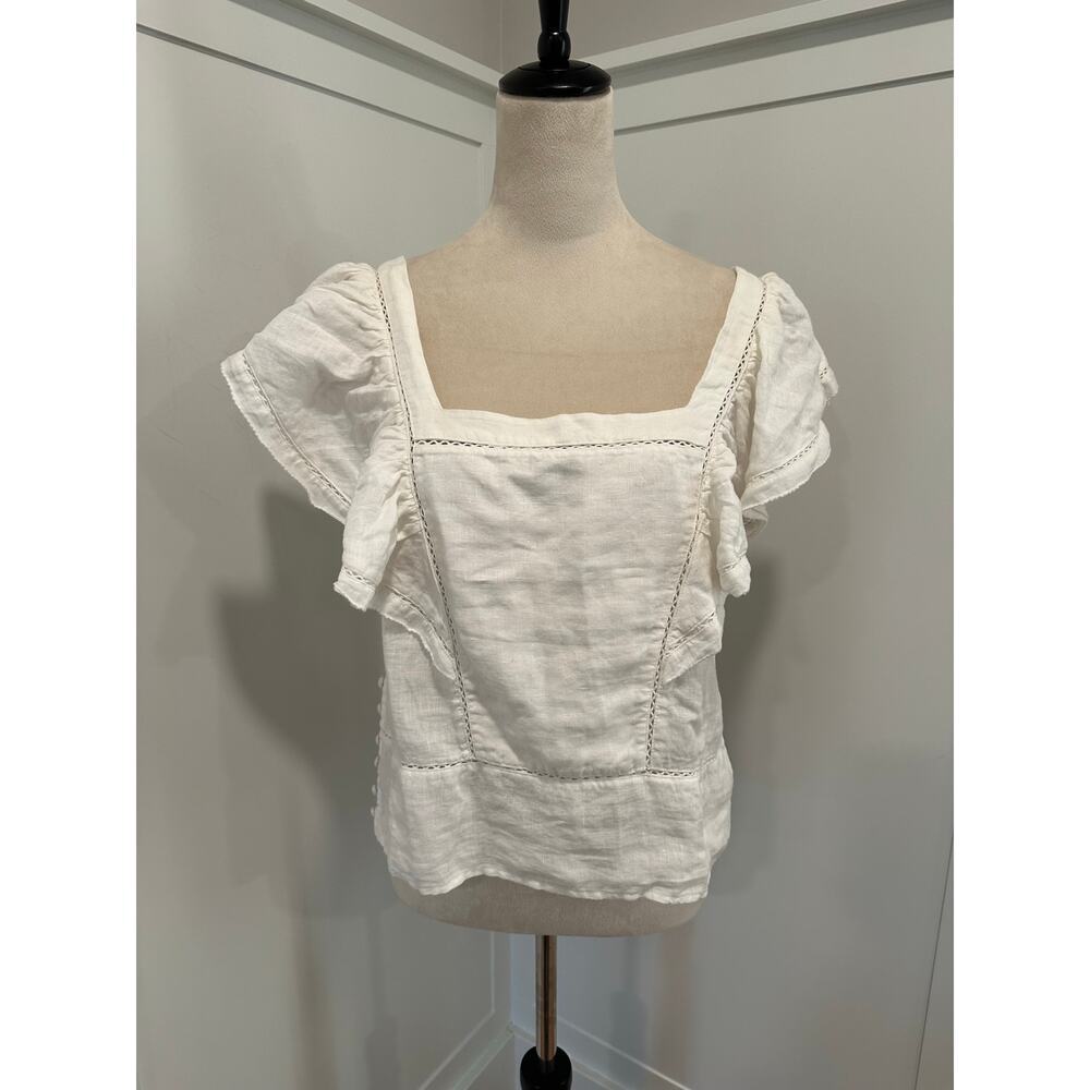 Faherty Linen Blouse Size S